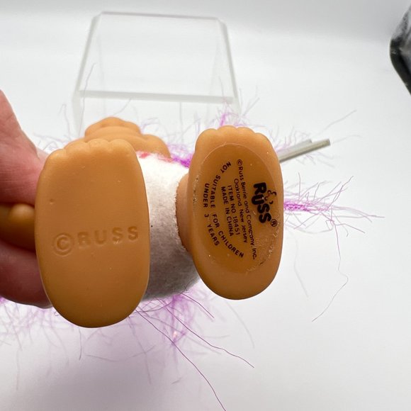 1993 Happy New Year Troll Doll With Purple Hair With Sparkles & Diaper - Picture 9 of 10